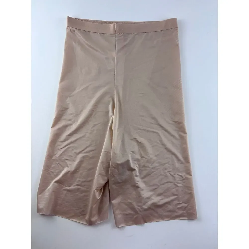 SPANX Mid Thigh Shaper Shorts Beige Nude Seamless Sculpting Shapewear M
